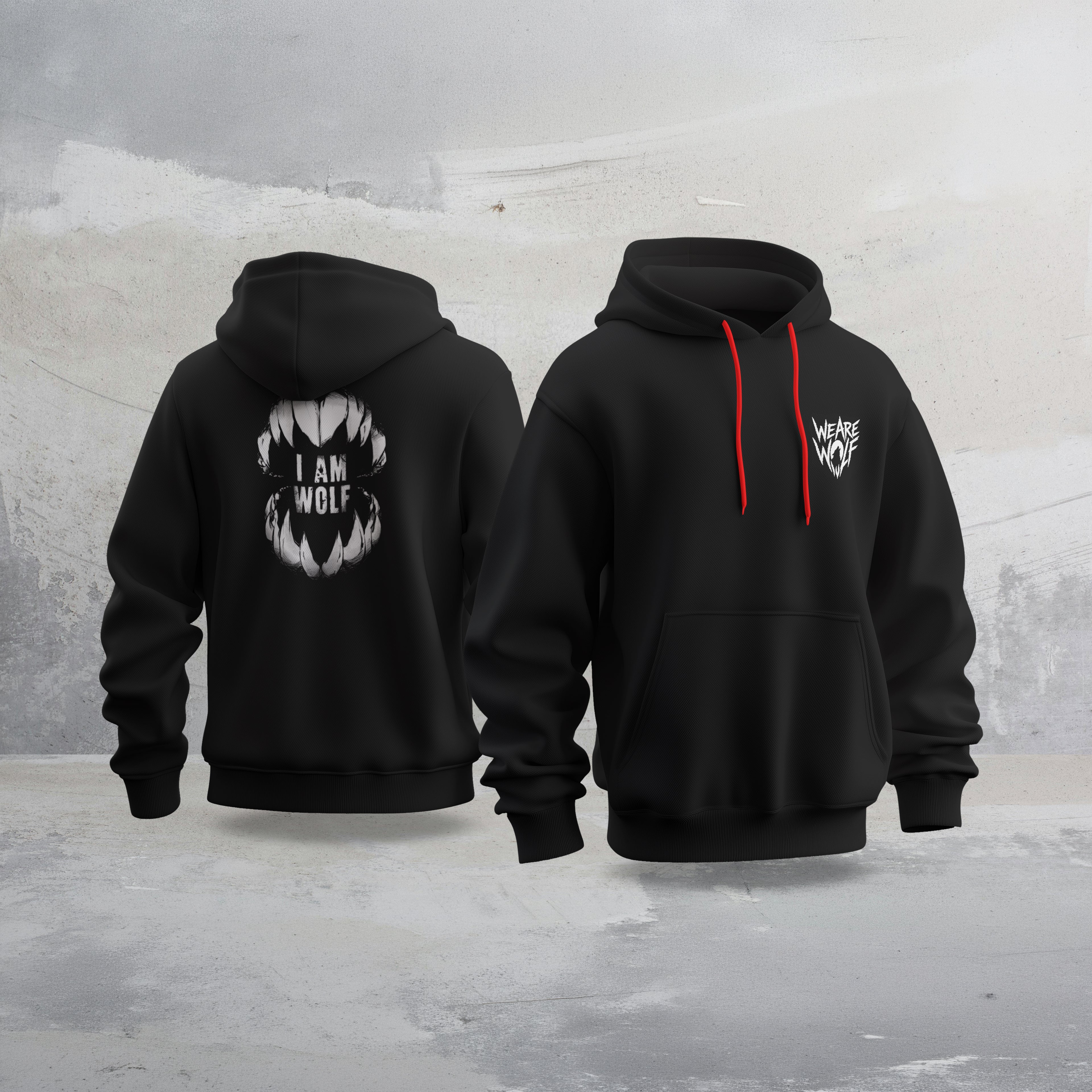 Wolf Coded Hoodie - Black