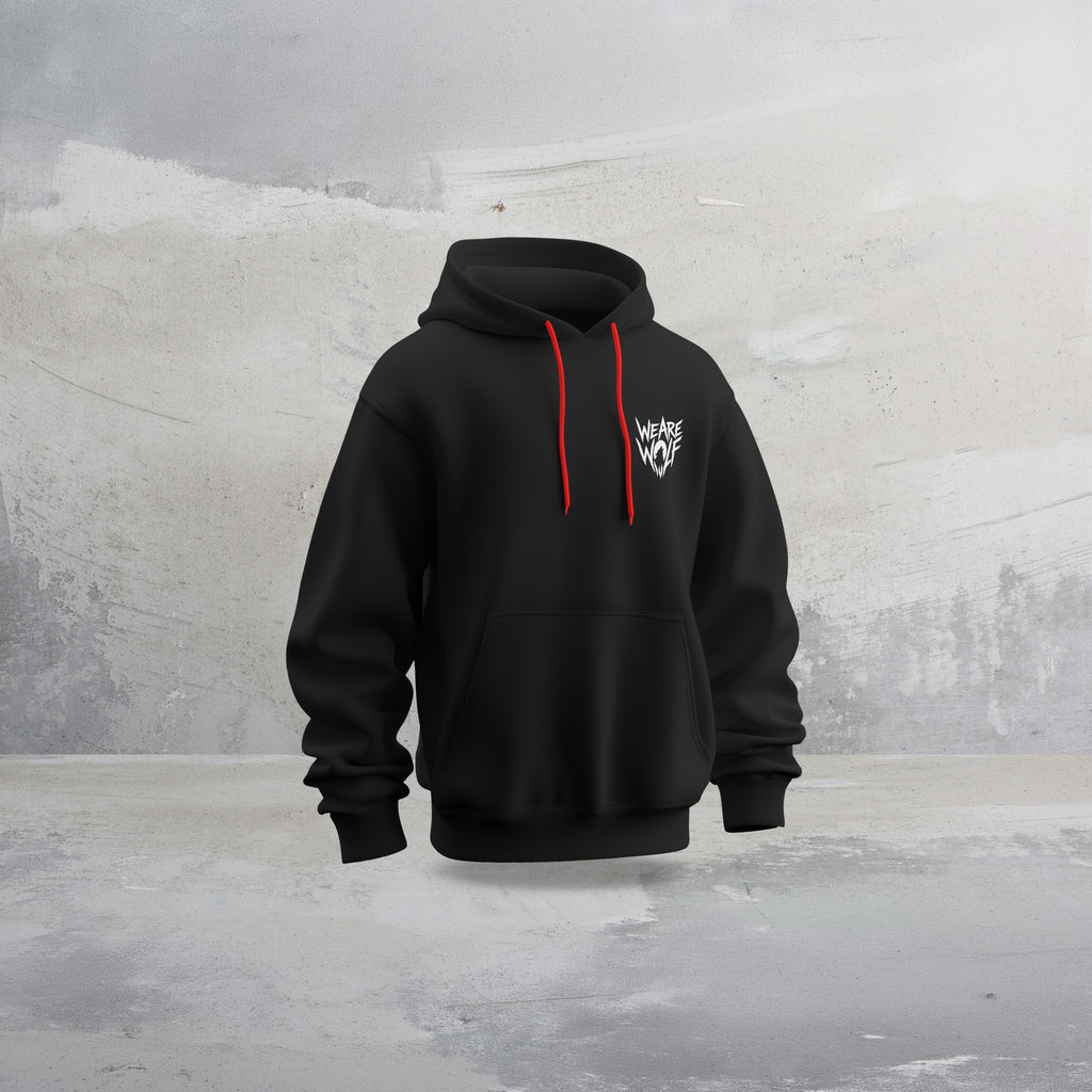Wolf Coded Hoodie - Black